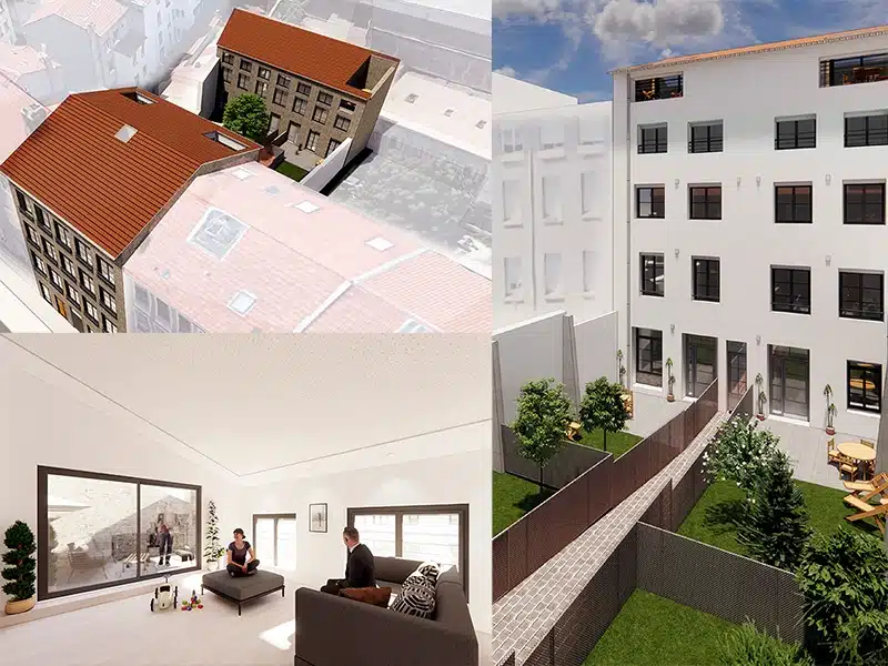 Une nouvelle opération de réhabilitation immobilière au 9 rue Ledin dans le quartier de Jacquard à Saint-Etienne.
