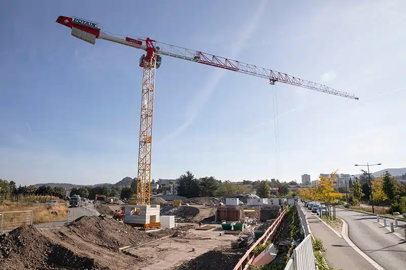 Le chantier du programme immobilier Coeur vert dans le quartier de Châteaucreux.