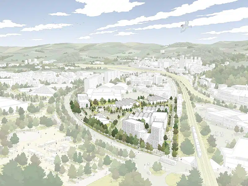 Perspective Ilot Janin, Manufacture Plaine-Achille, Saint-Etienne_Serge Illustration